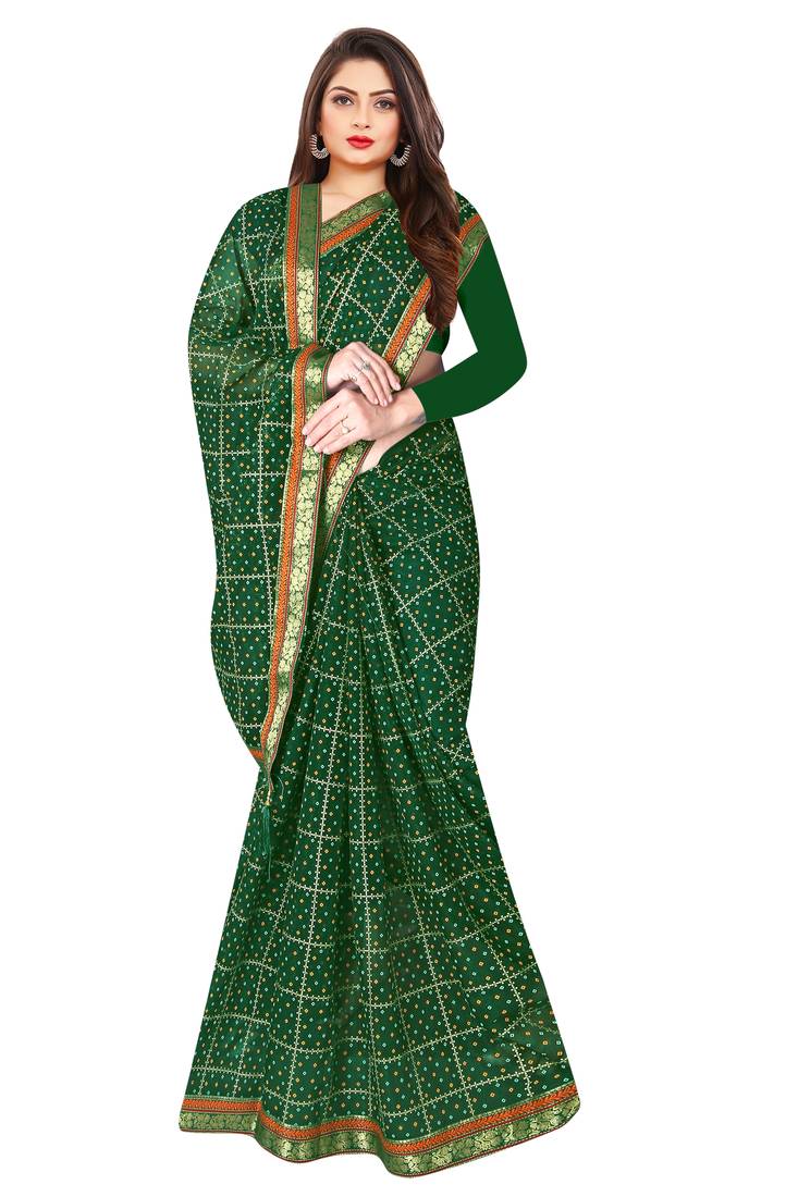 Printed Chiffon Foil Saree