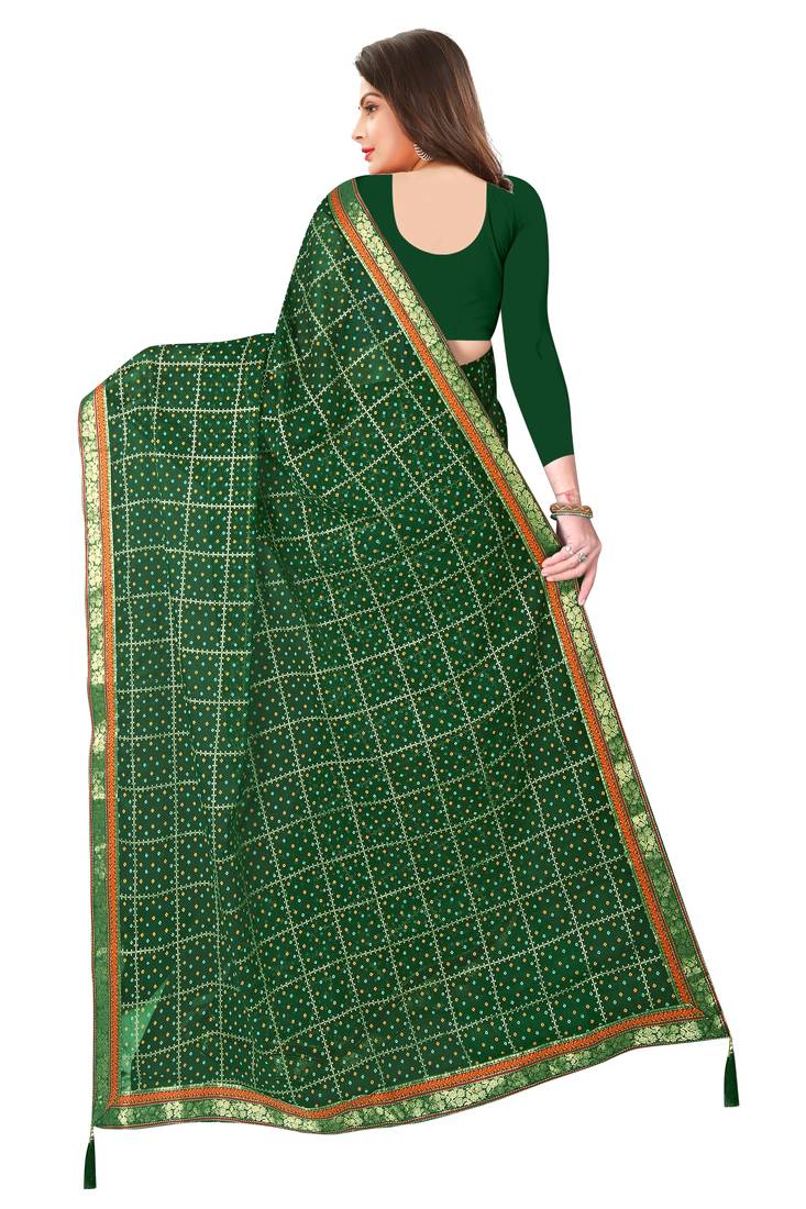 Printed Chiffon Foil Saree