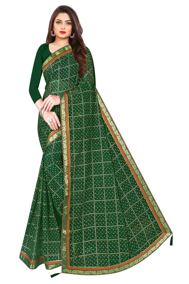 Printed Chiffon Foil Saree