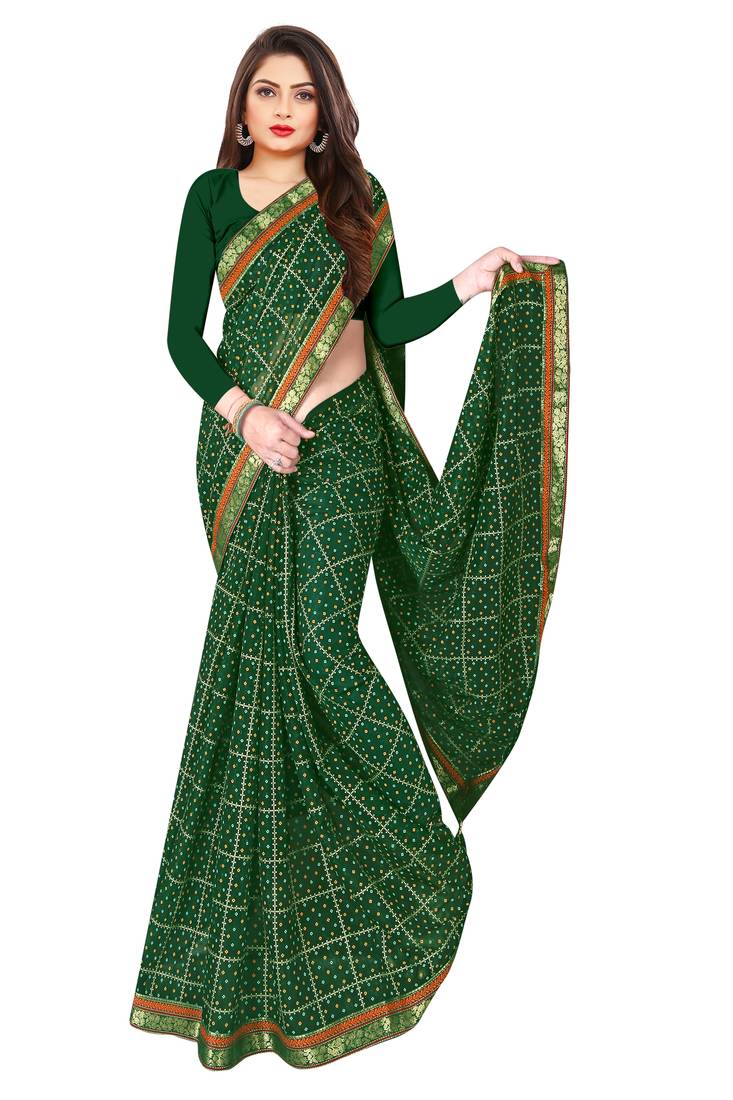 Printed Chiffon Foil Saree