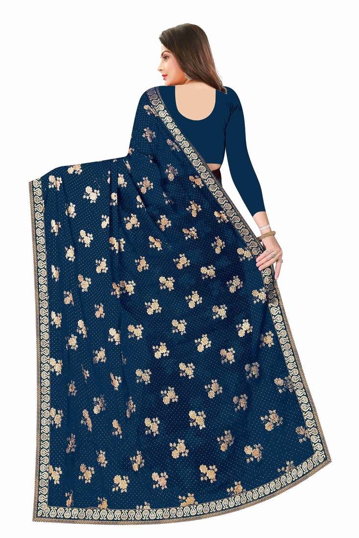 Printed Chiffon Foil Saree