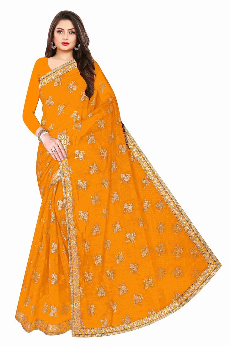 Printed Chiffon Foil Saree