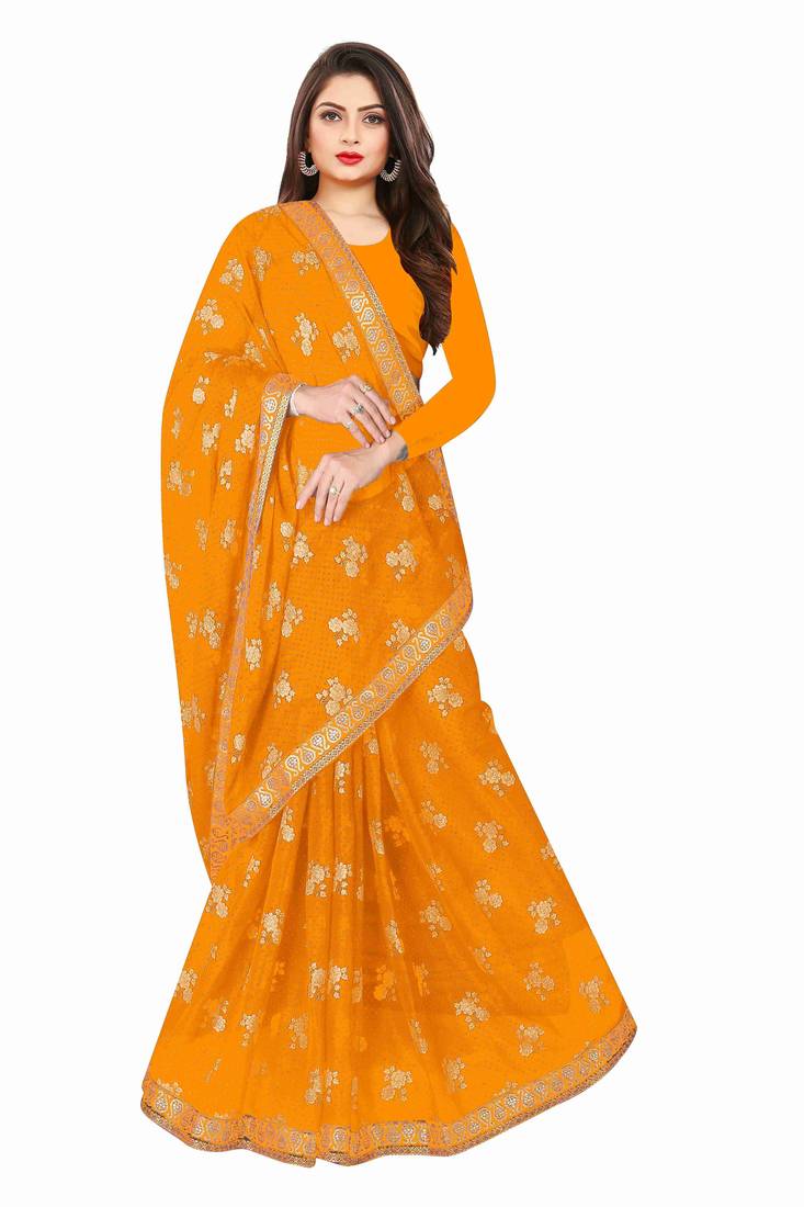 Printed Chiffon Foil Saree