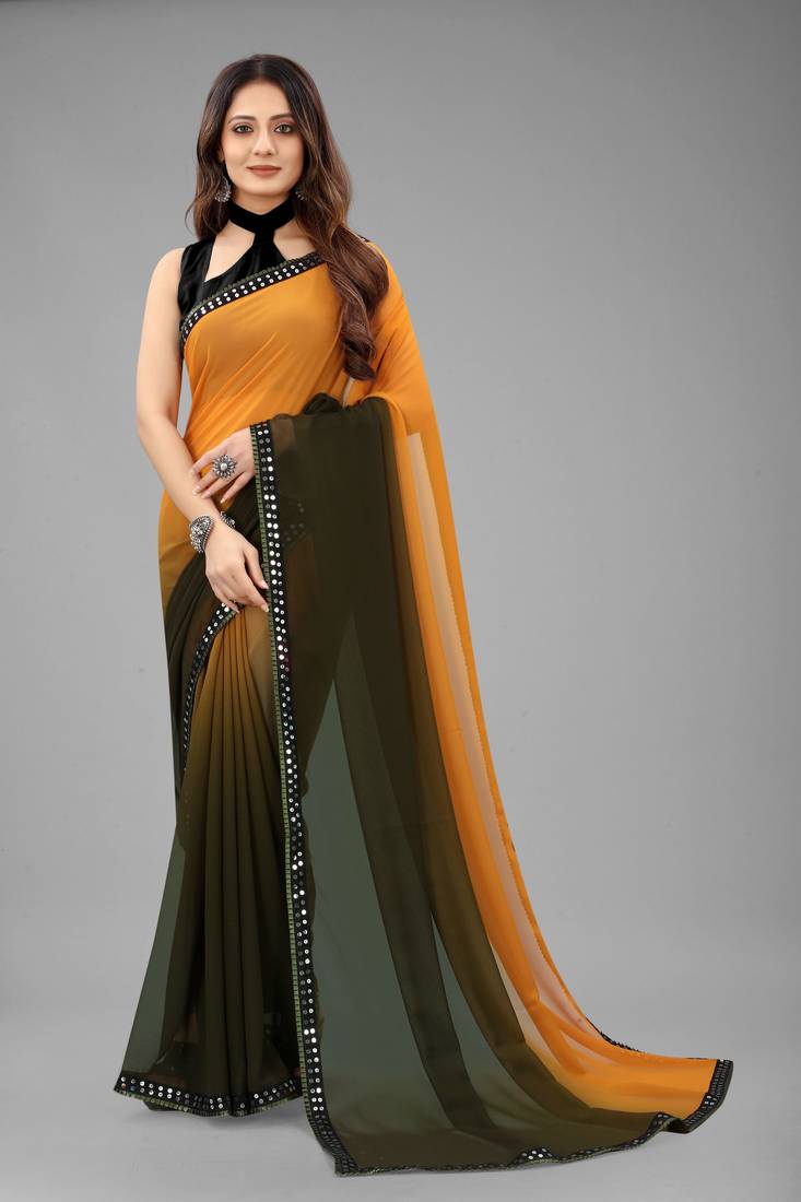 Plain Georgette Saree