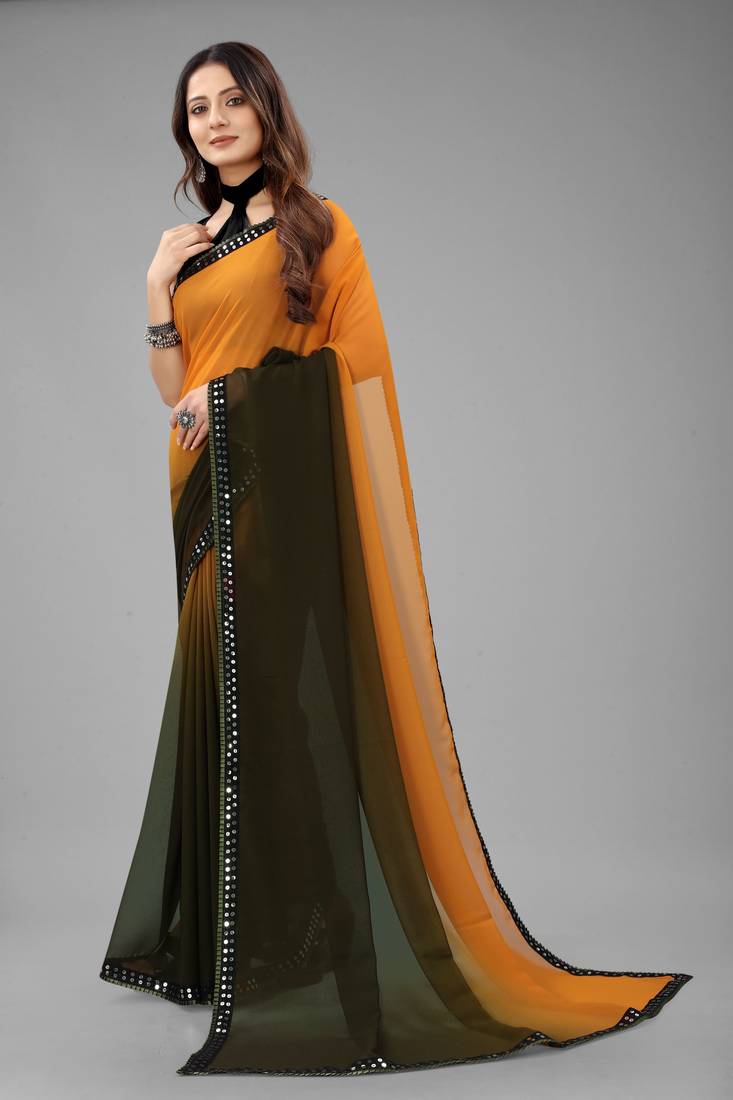 Plain Georgette Saree