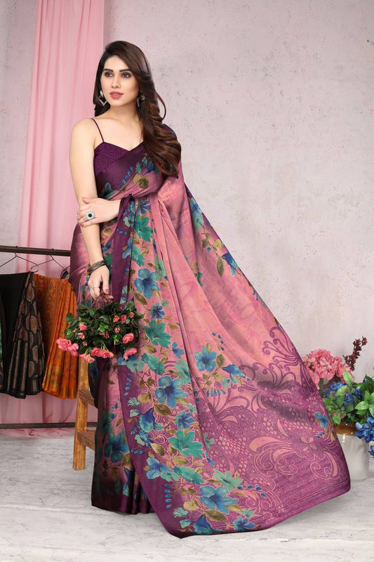 Printed Chiffon Saree