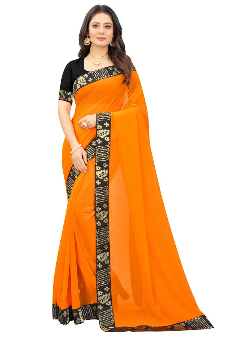 Plain Georgette Saree