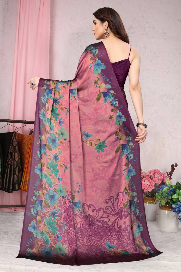 Printed Chiffon Saree