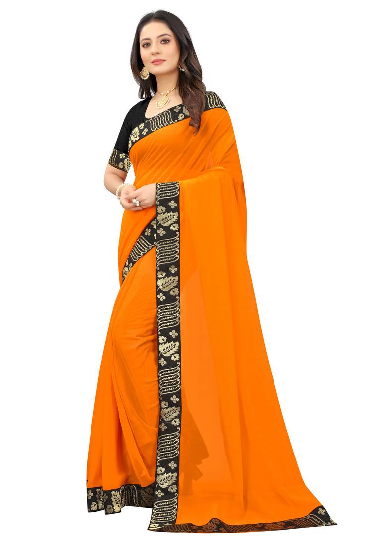 Plain Georgette Saree
