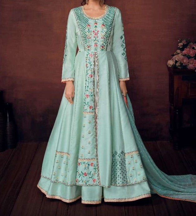 Limited Edition Silk Gown With Heavy Embroidery @ India Rates