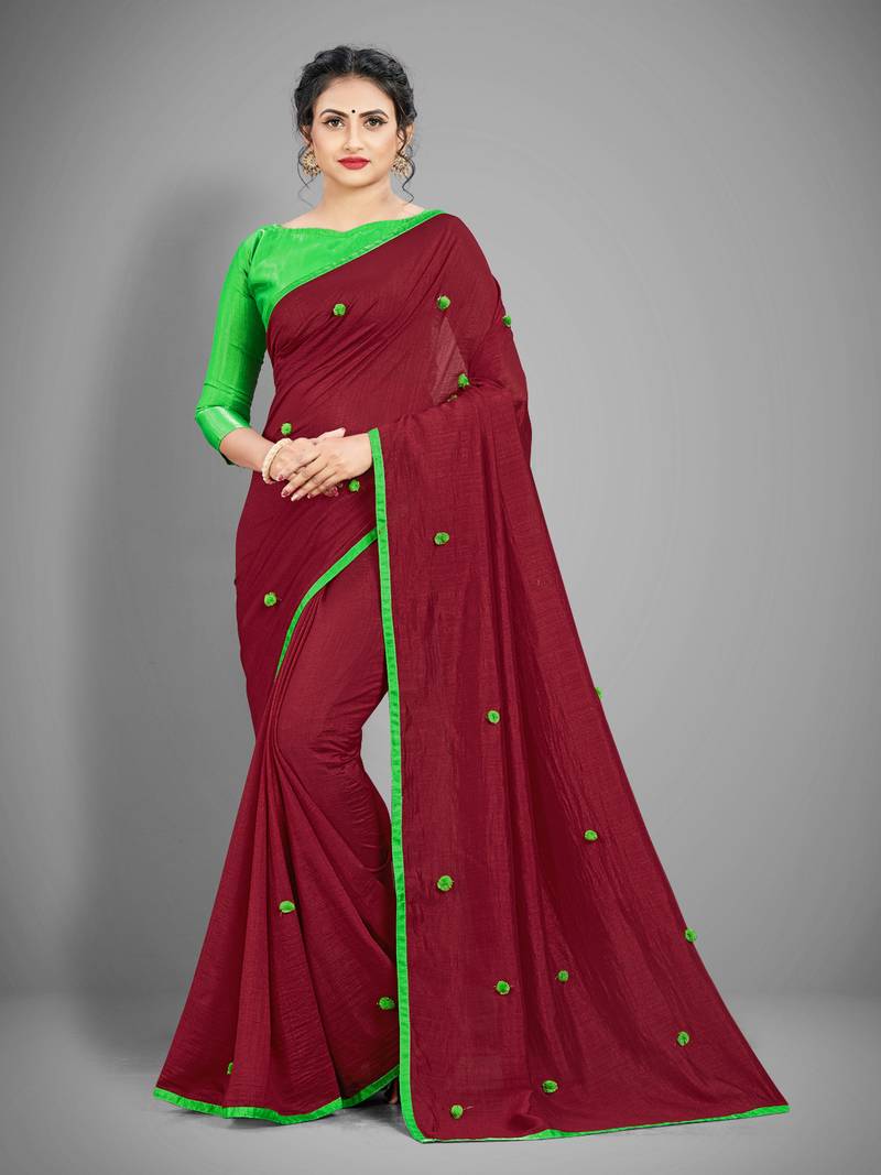 Pom Pom Silk Saree