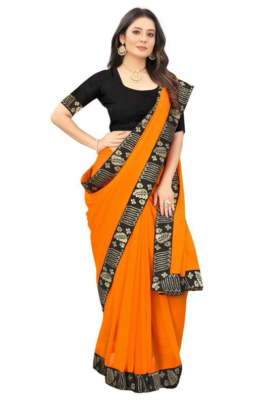 Plain Georgette Saree